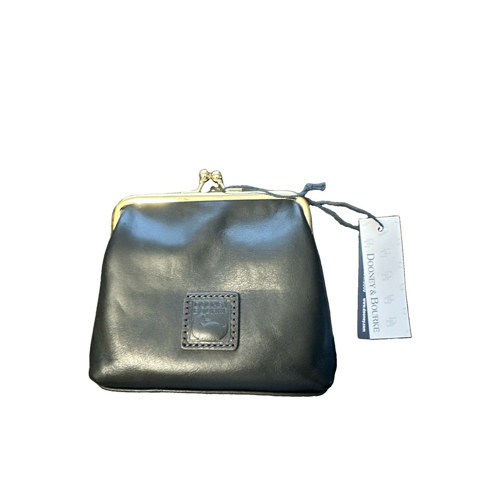 NWT Dooney & Bourke Florentine Large Frame Coin Purse in Black